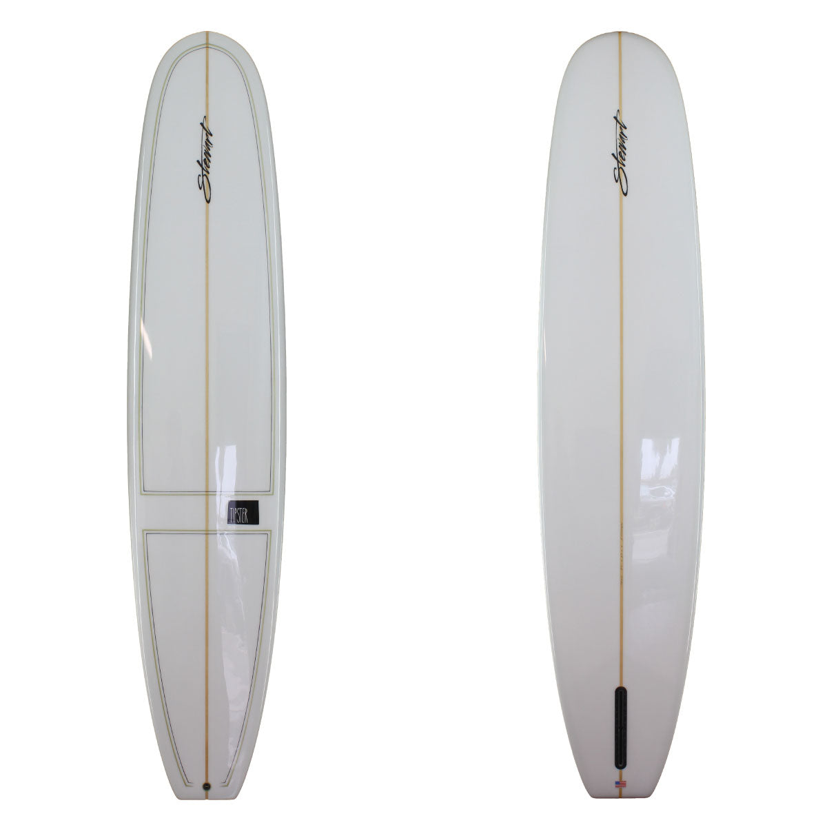 Stewart 9'2" Tipster Longboard clear with gloss and polish with pin lines (9'2", 23", 3") B#128210