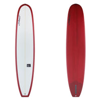 Stewart Longboard 9'0" Tipster (9'0", 23", 3") B#129184 with a red resign tint on the bottom and rails