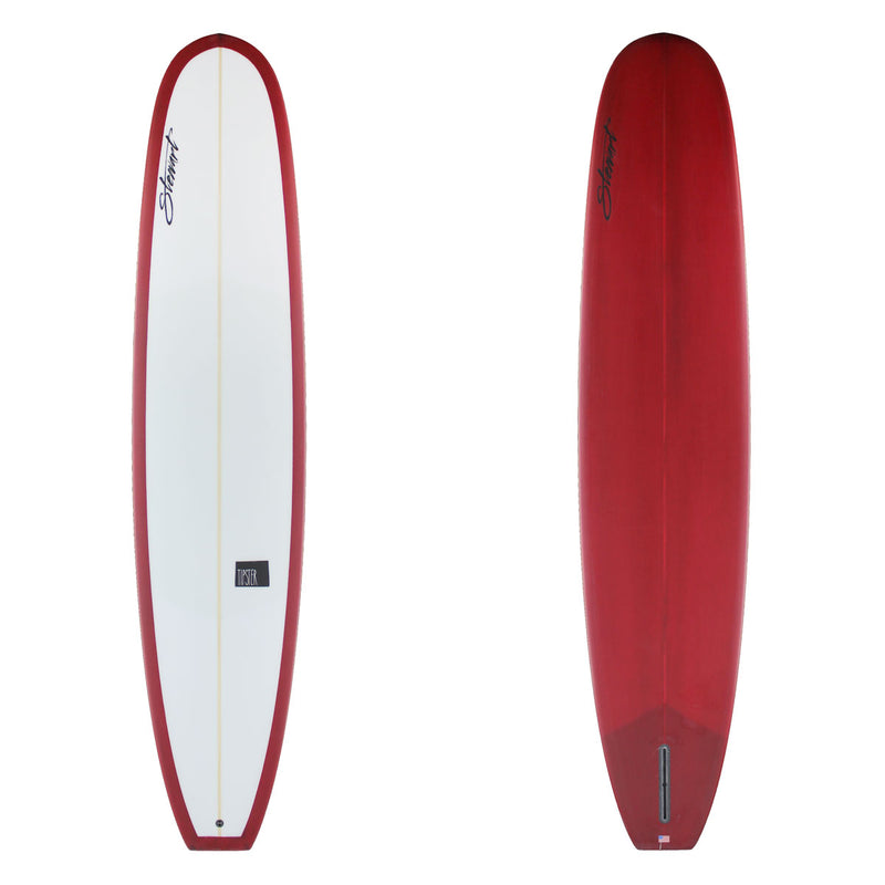 Stewart Longboard 9'0" Tipster (9'0", 23", 3") B#129184 with a red resign tint on the bottom and rails