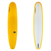 Stewart Longboard 9'2" Tipster (9'2", 23", 3") B#130002 with a reverse lay-up yellow resin top and rails