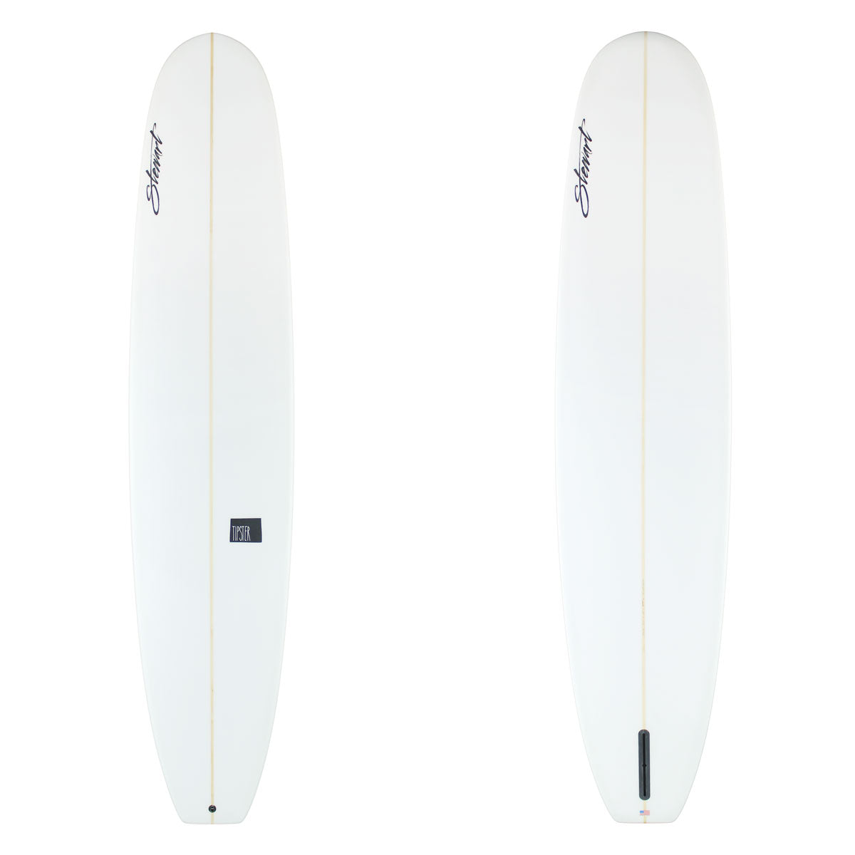 Stewart Longboard 9'4" Tipster (9'4", 23 1/2", 3 1/8") B#130108 Clear with Black Logos, Sand Only