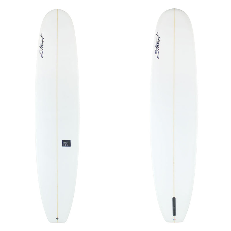 Stewart Longboard 9'4" Tipster (9'4", 23 1/2", 3 1/8") B#130108 Clear with Black Logos, Sand Only