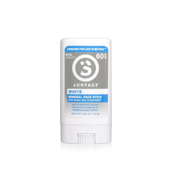 White mineral face stick on a white background