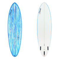 Stewart Mid-Length 6'9" Wild Bill (6'9", 21 3/8", 2 3/4") B#129172 with blue and white acid splash on the deck