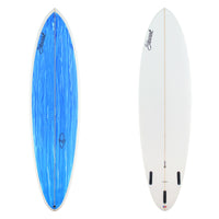 Stewart Mid-Length 7'2" Wild Bill (7'2", 21 1/2", 2 3/4") B#129399 with a blue and white acid splash panel on the deck 