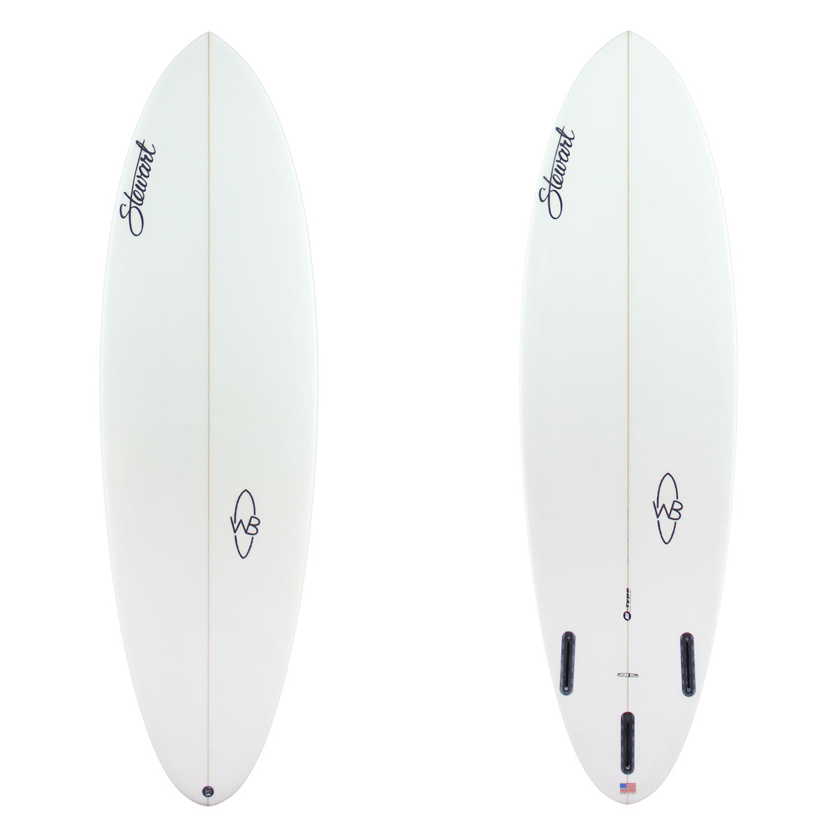 Stewart Shortboard 6'0" Wild Bill (6'0", 20 1/2", 2 1/2") B#129734 clear and sanded only with black logos