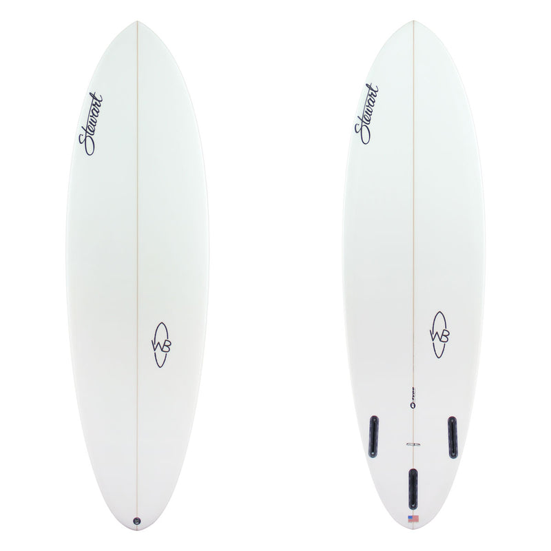 Stewart Shortboard 6'0" Wild Bill (6'0", 20 1/2", 2 1/2") B#129734 clear and sanded only with black logos