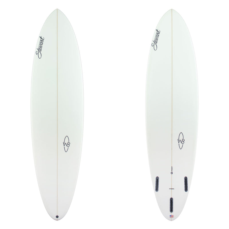 Deck and bottom view of a clear white Stewart Wild Bill