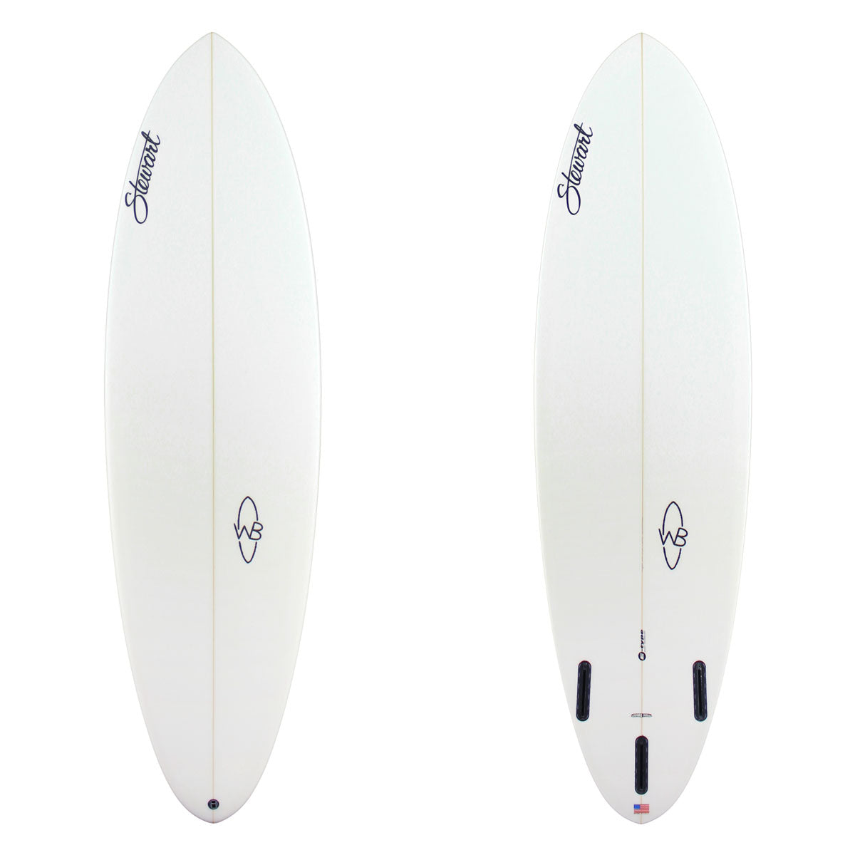 Stewart Midlength 6'4" Wild Bill (6'4", 21", 2 3/4") B#129968 Clear with Black Logos, Sand Only