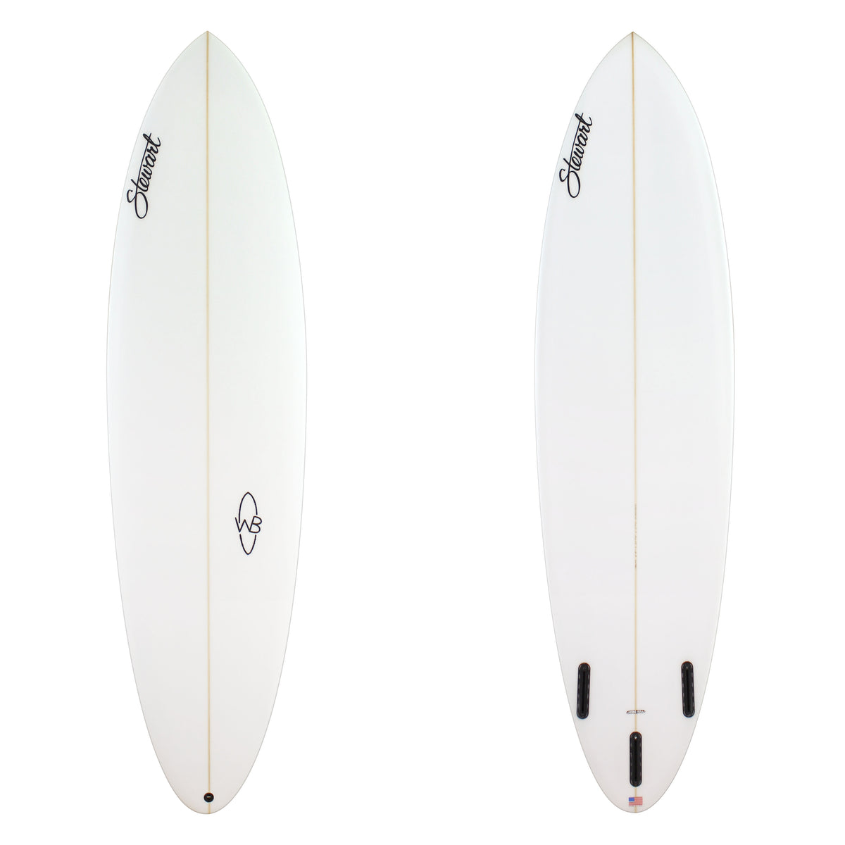 stewart wild bill mid length with clear glassjob and black logos 
