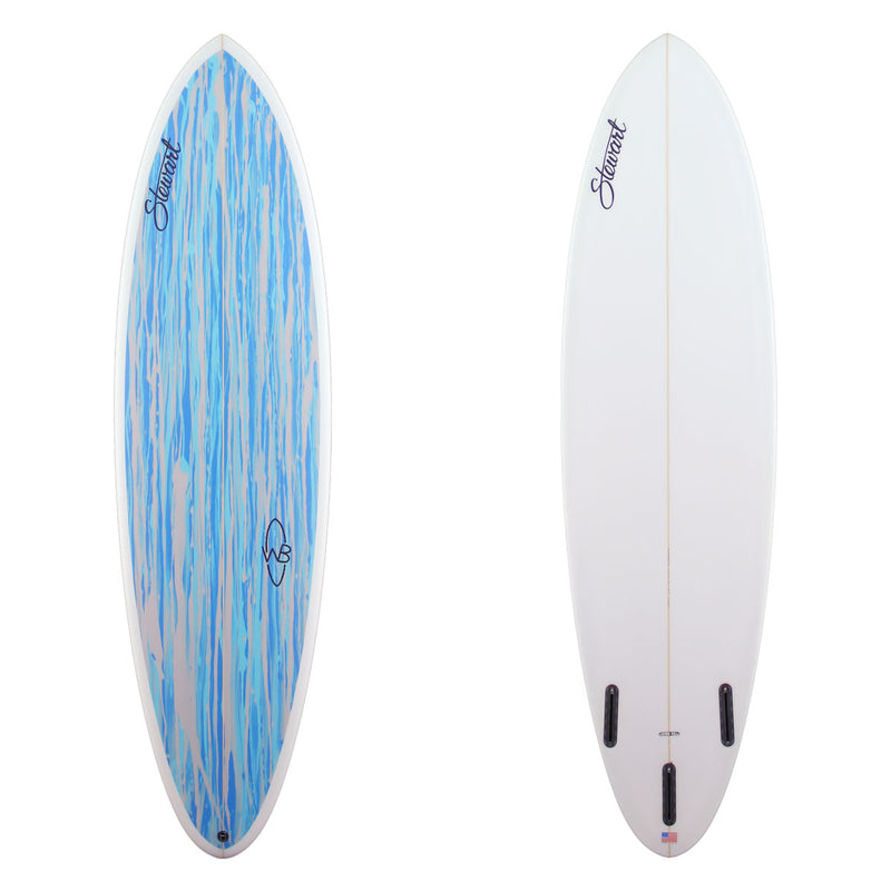 6'6" Wild Bill (6'6", 21", 2 5/8") B#129144
Midlength surfboard with Light blue and grey mixed color from nose to tail on deck
