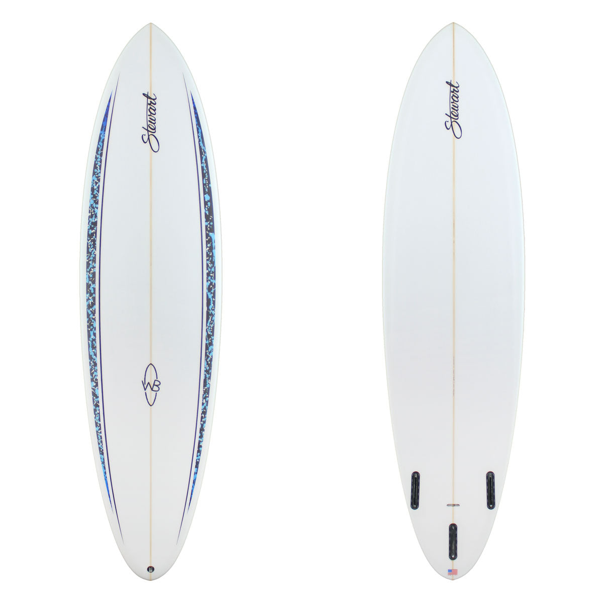 Stewart Mid-Length 7'0" Wild Bill (7'0", 21 1/2", 2 3/4") B#129770 with black and blue spears on the deck