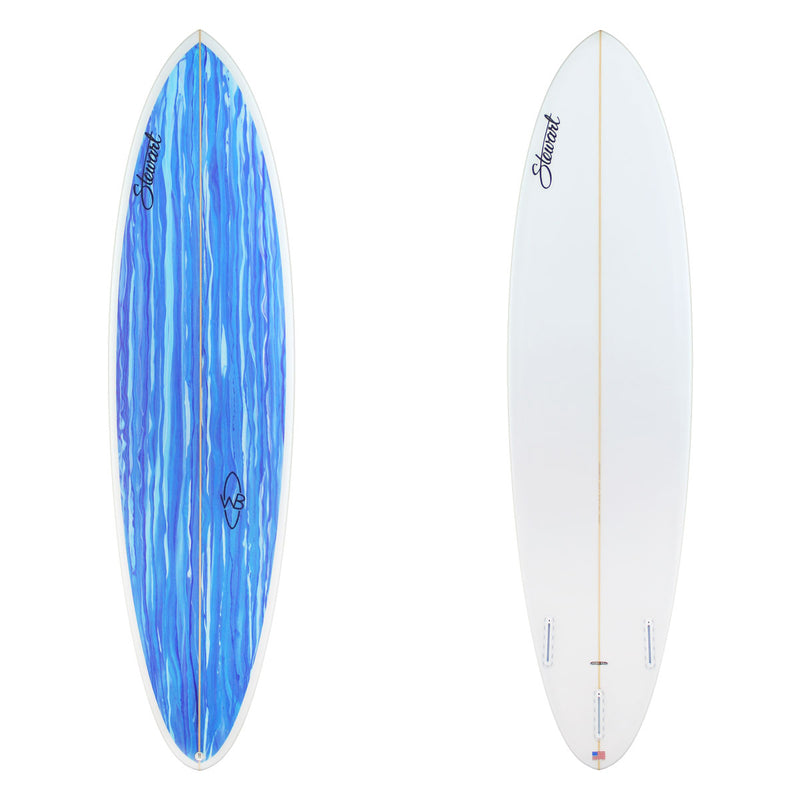 Stewart Mid-Length 7'0" Wild Bill (7'0", 21 1/2", 2 3/4") B#129772 with an acid splash panel on the deck