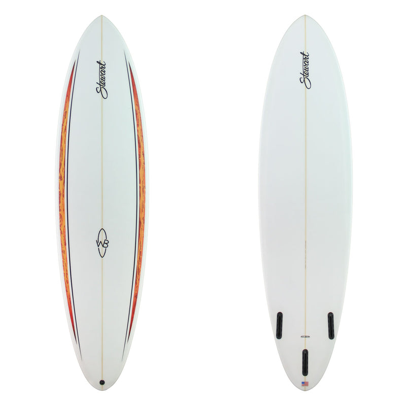 Stewart Mid-Length 7'0" Wild Bill (7'0", 21 1/2", 2 3/4") B#129969 with red spears on the deck rails