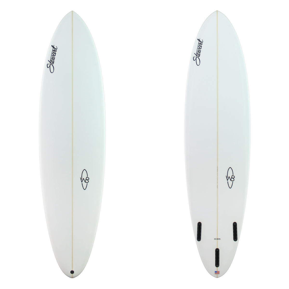 Stewart Mid-Length 7'0" Wild Bill (7'0", 21 1/2", 2 3/4") B#129970 clear and sanded only with black logos