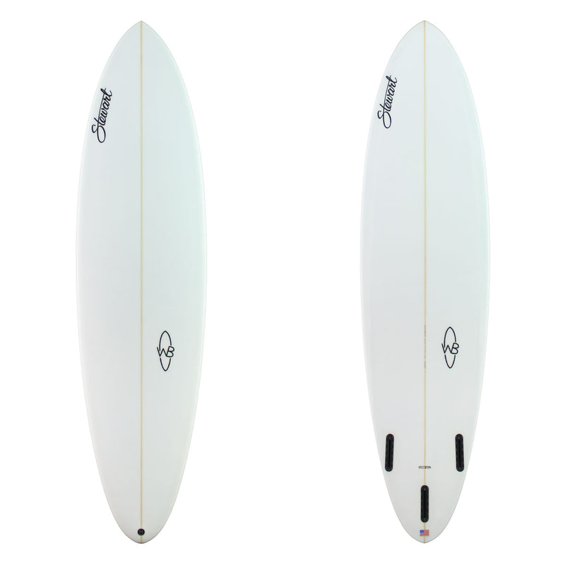 Stewart Mid-Length 7'0" Wild Bill (7'0", 21 1/2", 2 3/4") B#129970 clear and sanded only with black logos