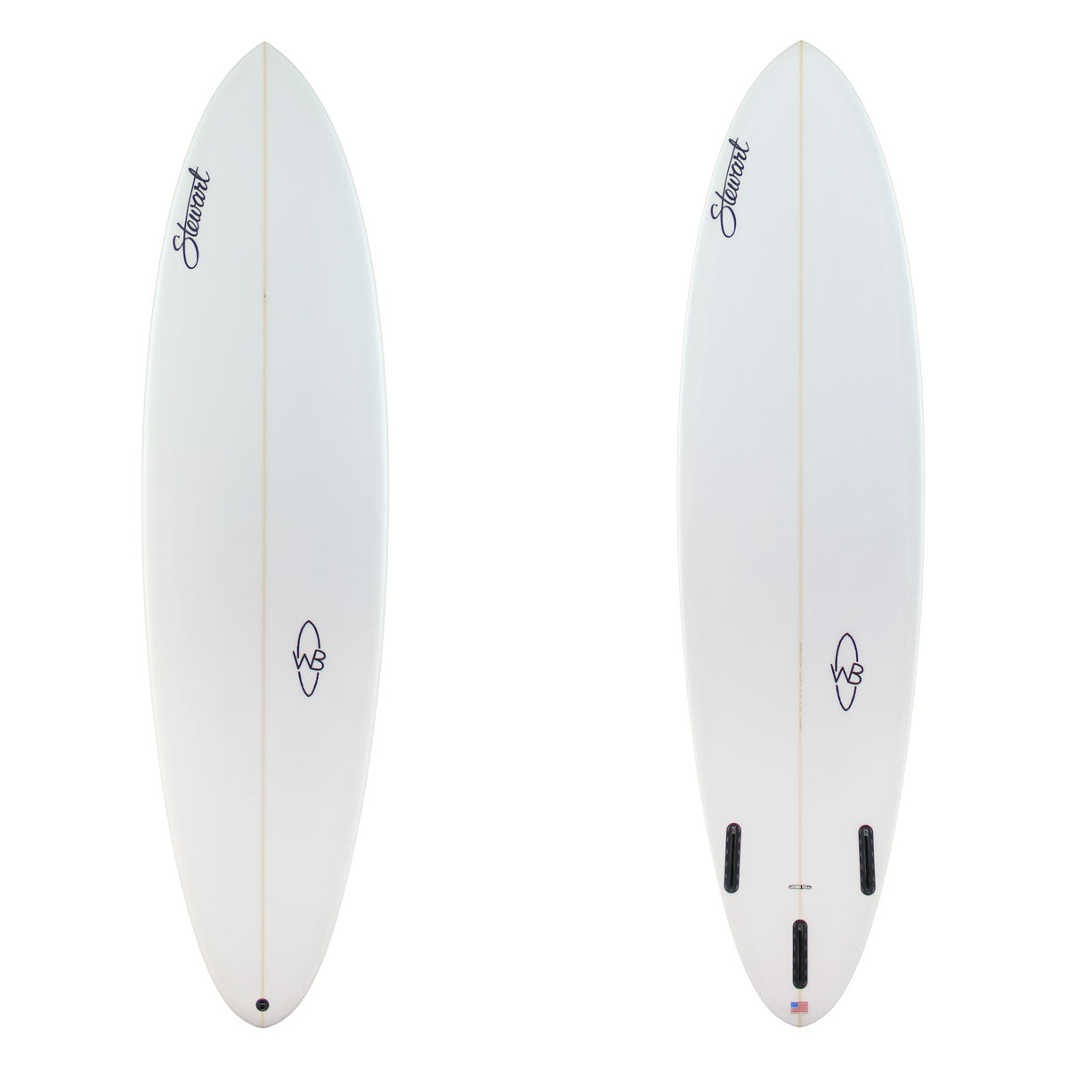 Stewart Mid-Length 7'0" Wild Bill (7'0", 21 1/2", 2 3/4") B#130037 clear and sanded only with black logos