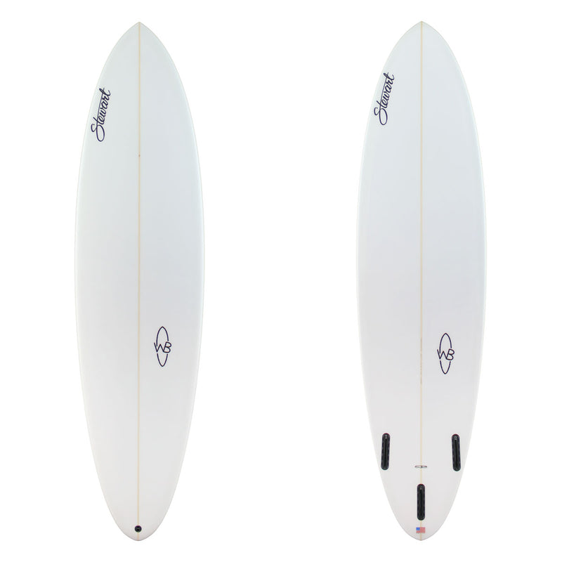 Stewart Mid-Length 7'0" Wild Bill (7'0", 21 1/2", 2 3/4") B#130037 clear and sanded only with black logos