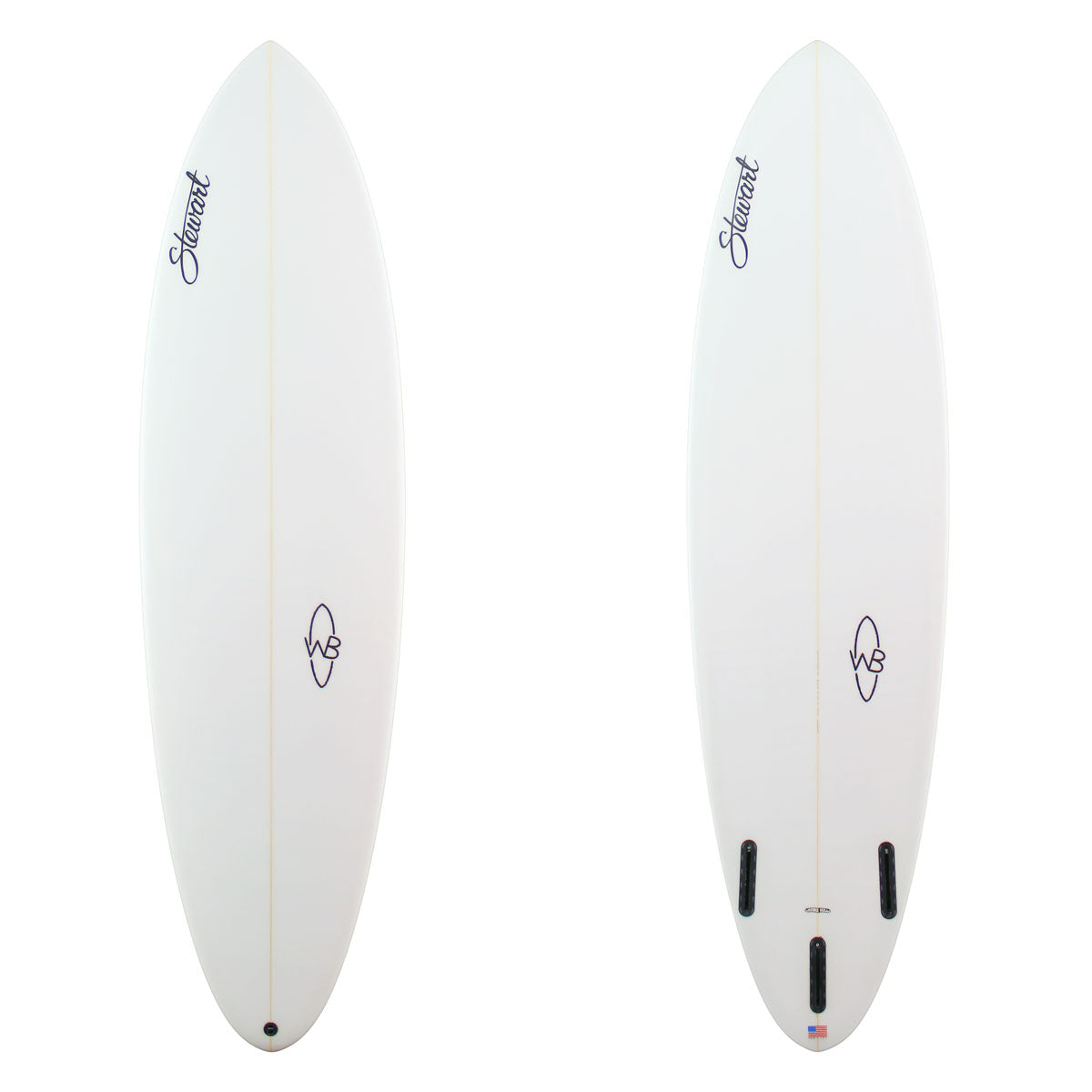 Stewart Midlength 6'6" Wild Bill (6'6", 21", 2 5/8") B#130059 Clear and Sand Only with Black Logos