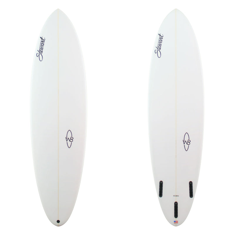 Stewart Midlength 6'6" Wild Bill (6'6", 21", 2 5/8") B#130059 Clear and Sand Only with Black Logos