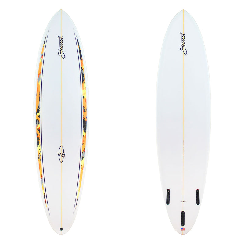 Stewart Mid-Length 7'2" Wild Bill (7'2", 21 1/2", 2 3/4") B#129398 with yellow and black spears on the top rails
