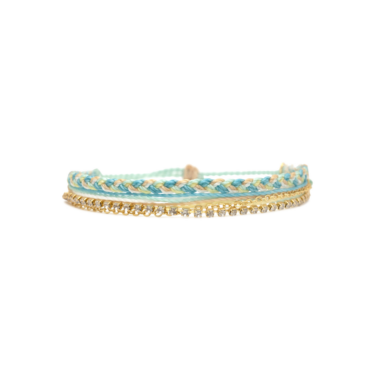 PURA VIDA LAGUNA STRING AND CHAIN GOLD BRACELET