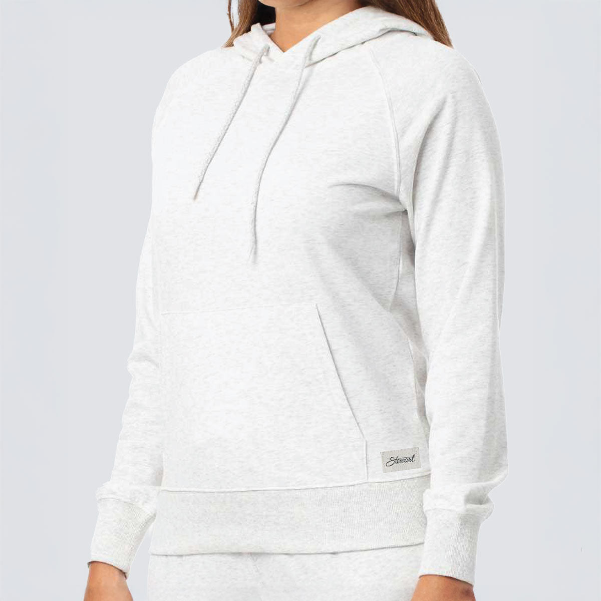 STEWART ADISON HEATHER WHITE PULLOVER HOODY