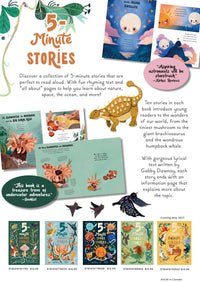 Promotional image of '5-Minute Stories' book collection with colorful illustrations and text.