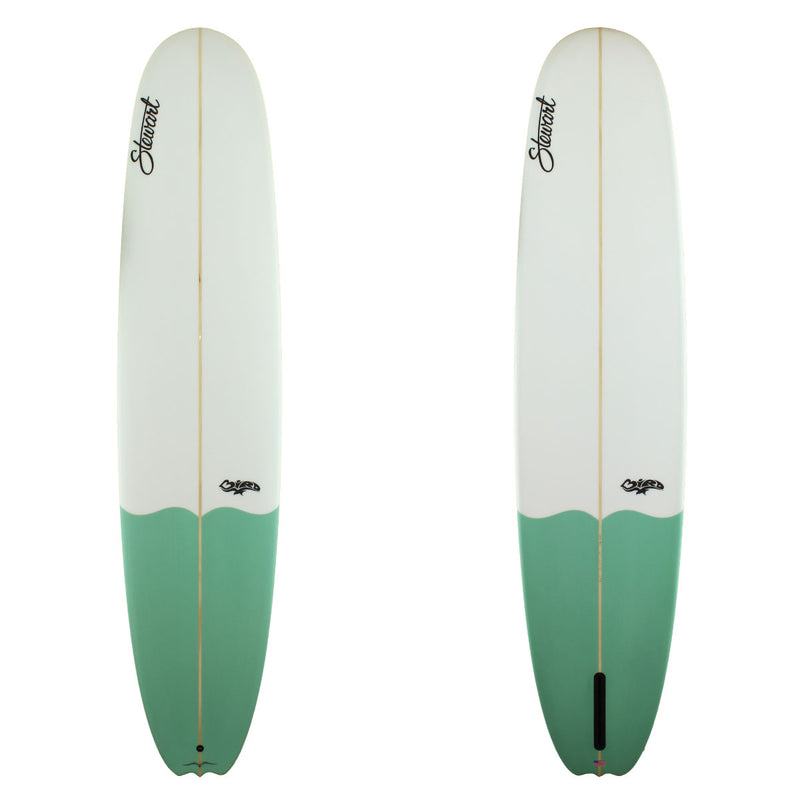 Stewart Surfboards 9'8" Bird longboard with green painted tail