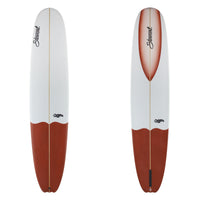 stewart bird longboard with red tail dip and red concave highlight 