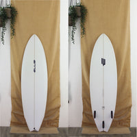 USED Ellis Hytri 6'4" x 20" x 2.7" hybrid shortboard white, thruster