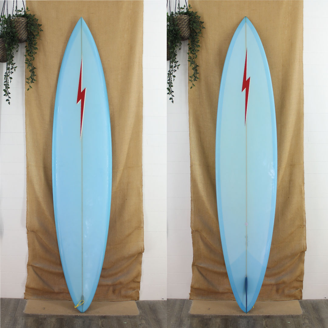 USED Craig Hollingsworth - 8'0 Lightning Bolt - baby blue with red bolt