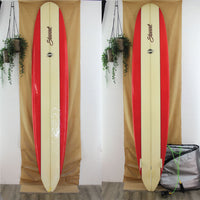 USED Stewart Hydro Hull 10'0" x 23 1/2" x 3 1/4" Poly Longboard red panels with black pinlines