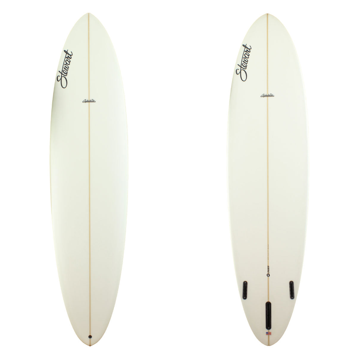 Stewart Surfboardss 9'0" Clydesdale with clear white deck and bottom