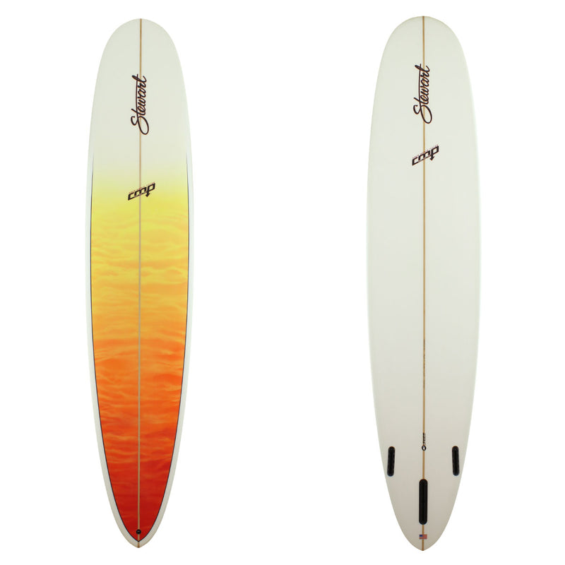 CMP LONGBOARD WITH RED AND ORANGE FADE ON DECK 