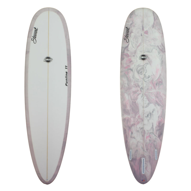 Top and Bottom view of pink resin swirl Stewart Funline 11