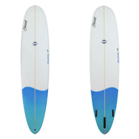 funline 11 long board short board with a blue wavy tail dip