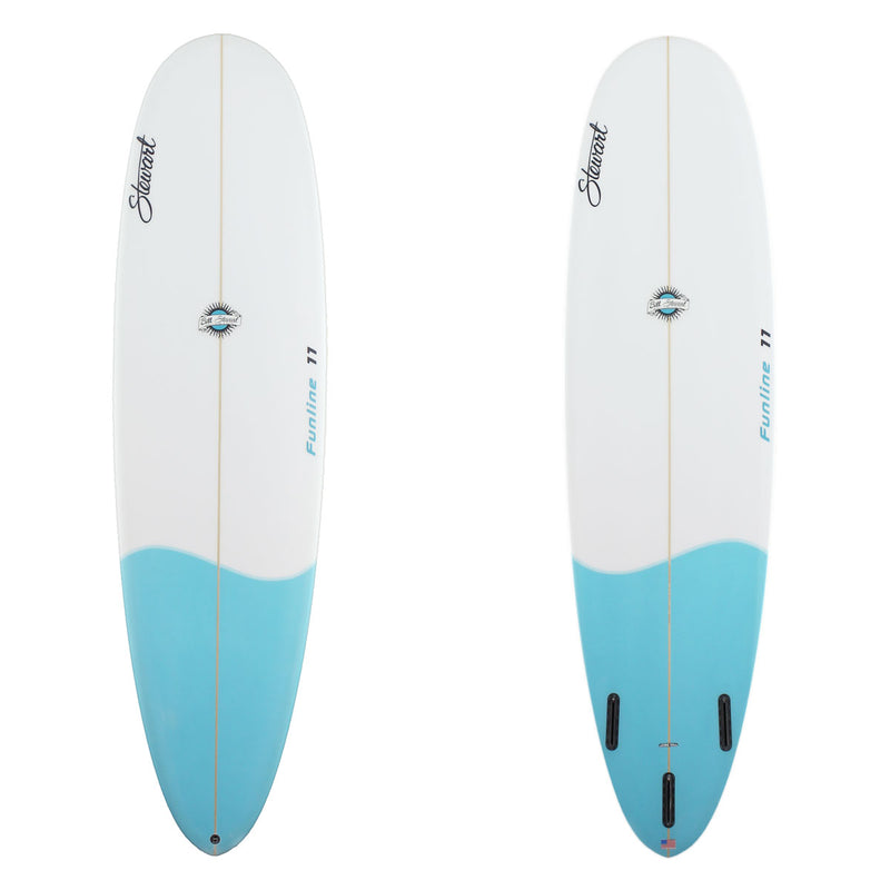 Stewart Mid-Length 7'0" Funline 11 (7'0", 22", 3") B#128566 with blue tail dip on the deck and bottom