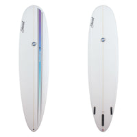 Stewart Mid-Length 8'0" Funline 11 (8'0", 23", 3") B#128695 with a blue and purple racing stripe on the deck