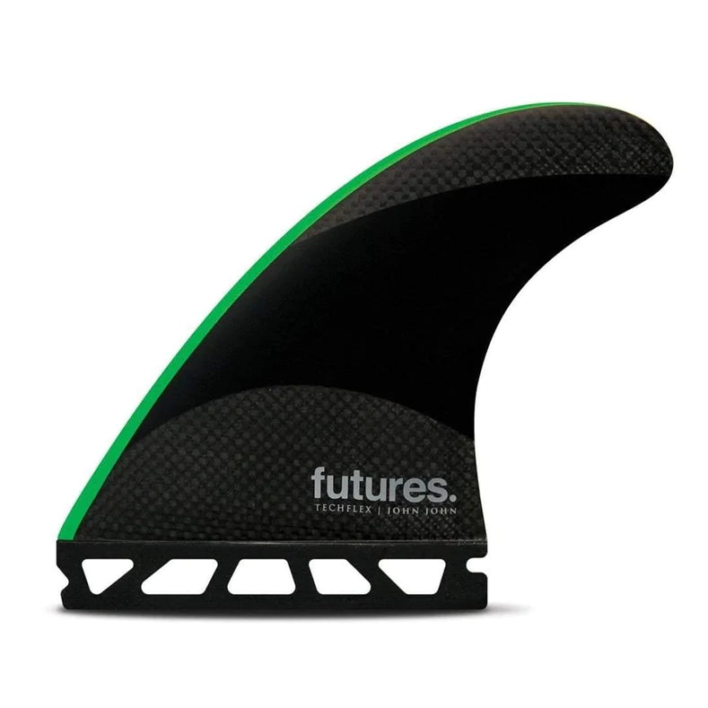 FUTURES FINS JJ-2 MEDIUM TECHFLEX THRUSTER - BLACK/NEON GREEN