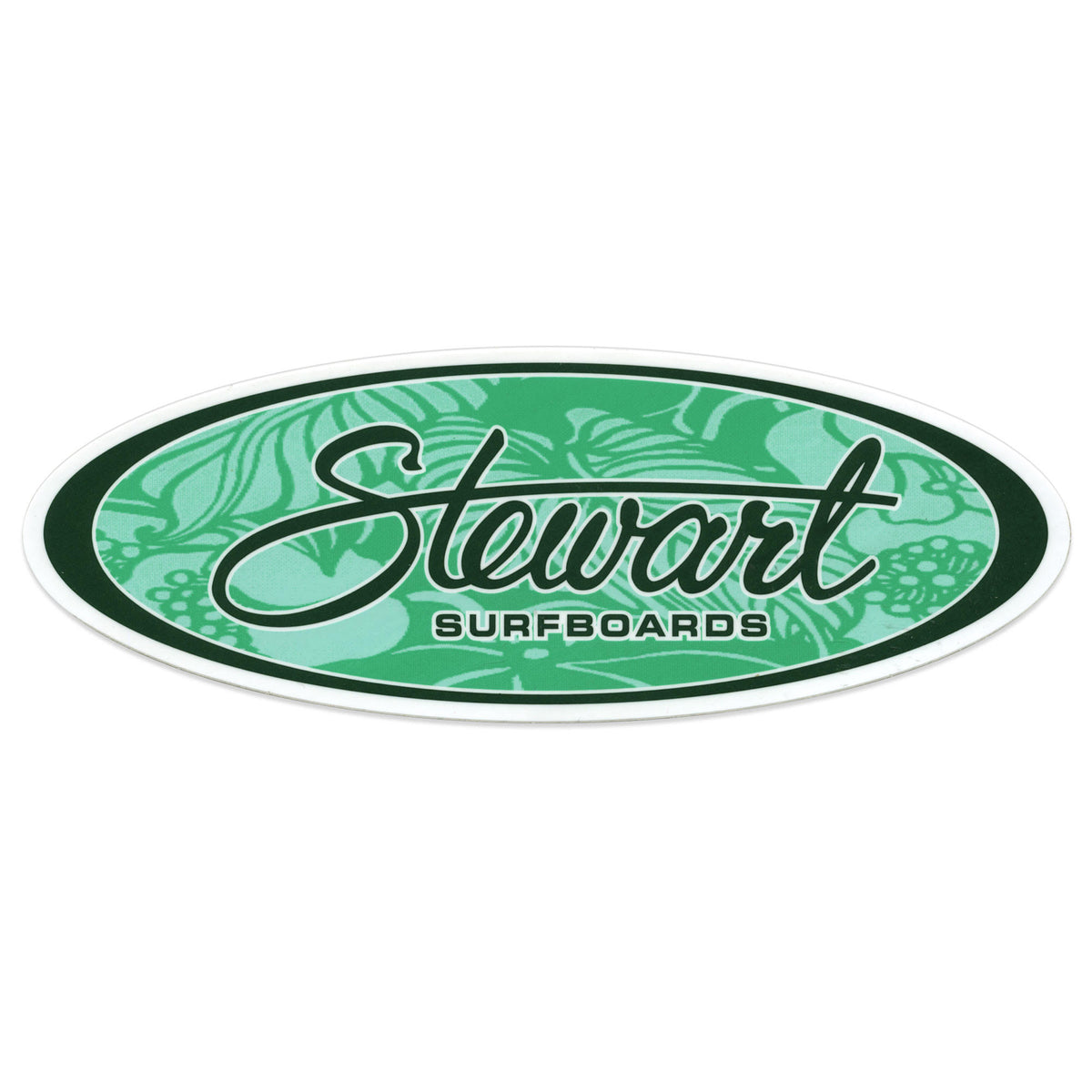 STEWART OVAL STICKER floral teal