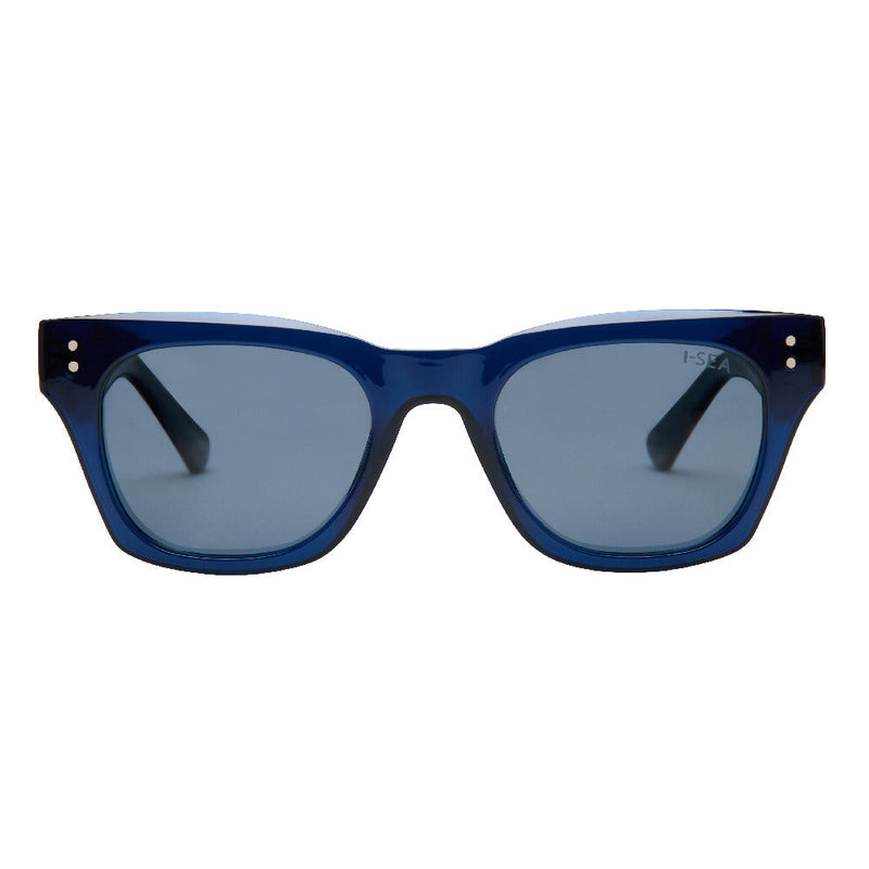 I-Sea Blue sunglasses with a white background