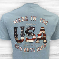 OLD GUYS RULE - STONE BLUE MADE IN USA T-SHIRT
