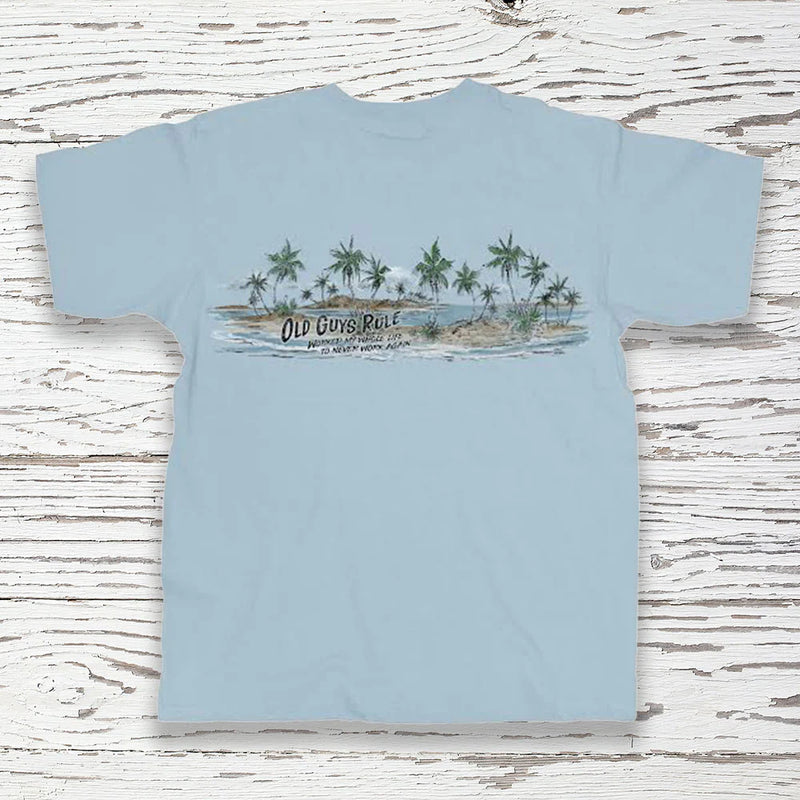 OLD GUYS RULE - LIGHT BLUE PALM BAND T-SHIRT
