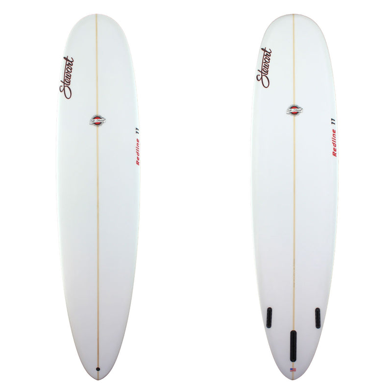 deck and bottom view of stewart redline 11 with red logos