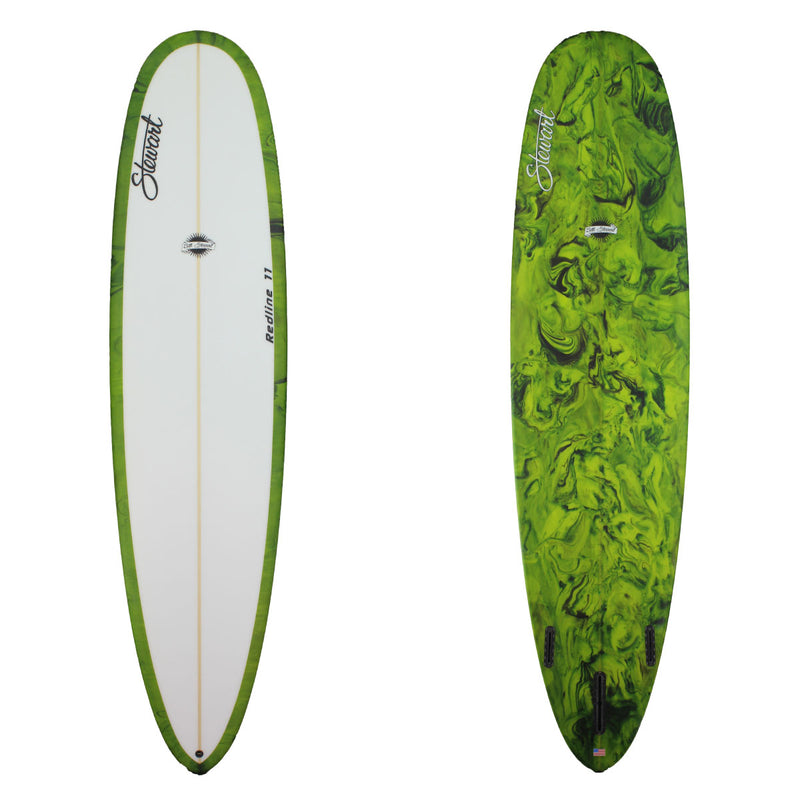 top and bottom view of stewart redline 11 with green swirl tint on bottom