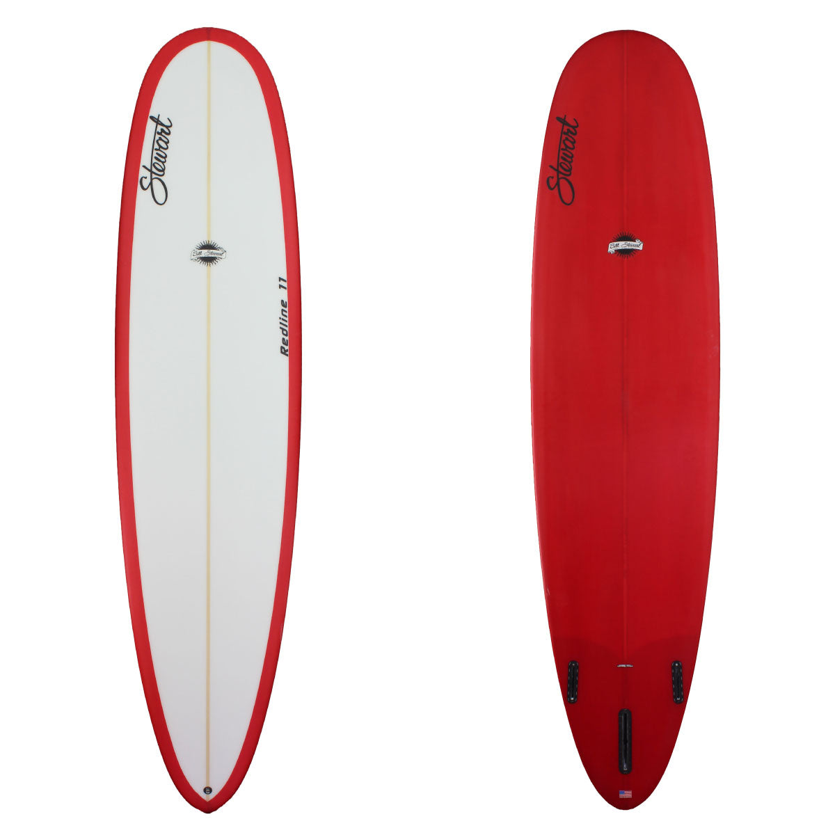 deck and bottom view of stewart redline 11 with red resin tint