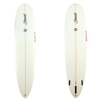 Stewart Surfboards Redline 11 longboard (9'0", 23 3/4", 3 1/4") with clear white deck and bottom