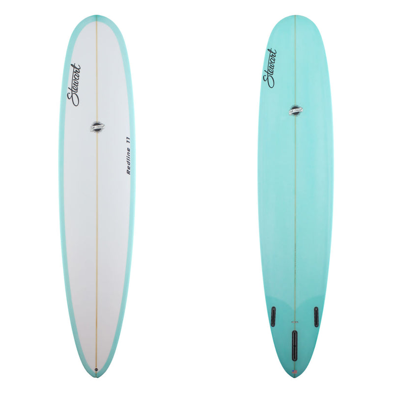 Stewart Longboard 9'0" Redline 11 (9'0", 23 1/4", 3 1/8") B#128696 with light blue resin on the bottom and rails