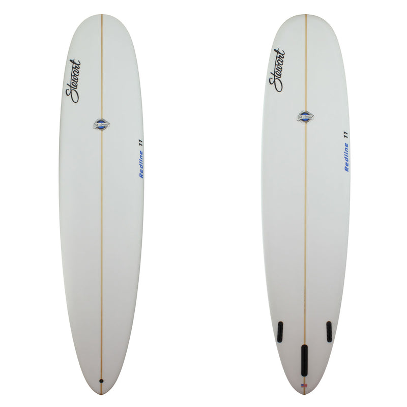 Stewart 9'0" Redline 11 Longboard with clear deck and bottom with blue logos(9'0", 23", 3") B#127525